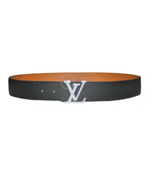 Thắt lưng Louis Vuitton đính đá dây taga đeo hai mặt đen cam