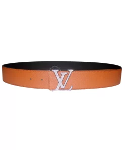 Thắt lưng Louis Vuitton đính đá dây taga đeo hai mặt đen cam