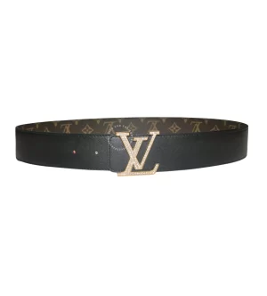 Thắt lưng Louis Vuitton fullbox mặt đính đá dây nâu hoa vàng