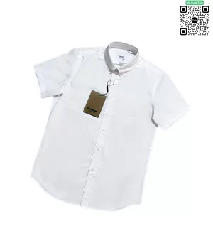 Áo Burberry ngắn tay mầu trắng trơn hàng hiệu cao cấp hàng hiệu cao cấp