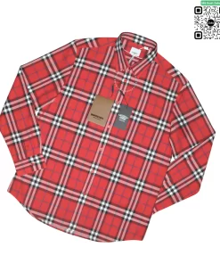 Áo sơ mi nam Burberry mầu đỏ kẻ nhỏ hàng hiệu cao cấp