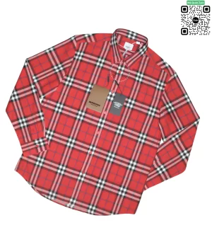 Áo sơ mi nam Burberry mầu đỏ kẻ nhỏ hàng hiệu cao cấp