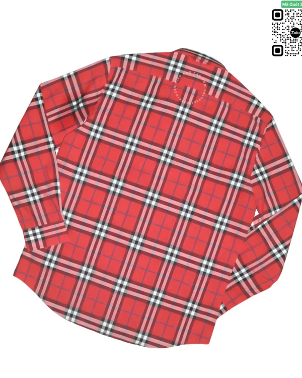 Áo sơ mi nam Burberry mầu đỏ kẻ nhỏ hàng hiệu cao cấp