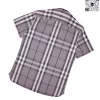Áo sơ mi nam ngắn tay Burberry kẻ cân mầu khói hàng hiệu like authentic