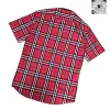 Áo Burberry mầu đỏ ngắn tay kẻ nhỏ sơ mi nam hàng hiệu