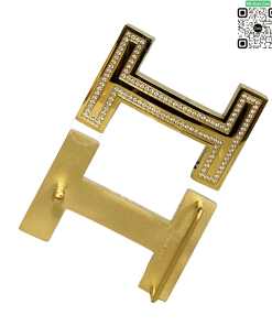 Thắt lưng Hermès nam chính hãng mặt mầu vàng đính đá HMV2