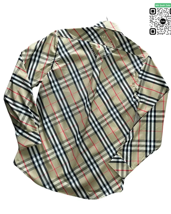 Áo Burberry Dài Tay Kẻ Chéo Màu Vàng Be Hàng Hiệu Chính Hãng