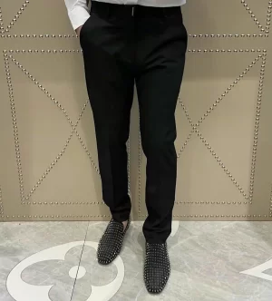 Quần Âu Hàng Hiệu Givenchy Màu Đen Ống Côn Vải Co Giãn
