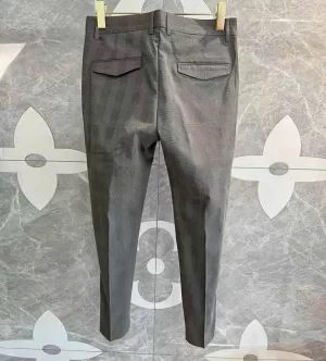 Quần Âu Hàng Hiệu Dior Màu Ghi Đậm Kẻ Ô Ống Côn