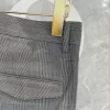 Quần Âu Hàng Hiệu Dior Màu Ghi Đậm Kẻ Ô Ống Côn