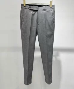 Quần Âu Hàng Hiệu Fendi Màu Ghi Ống Côn Vải Mềm