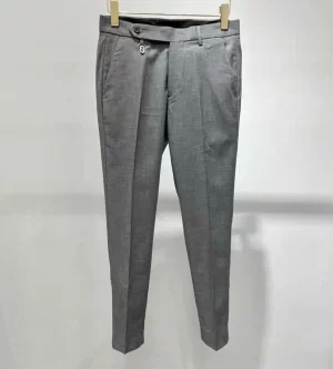 Quần Âu Hàng Hiệu Fendi Màu Ghi Ống Côn Vải Mềm
