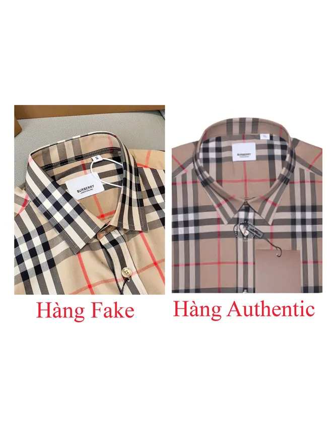 Cách phân biệt cổ áo bên trái là hàng fake bên phải là hàng Authentic