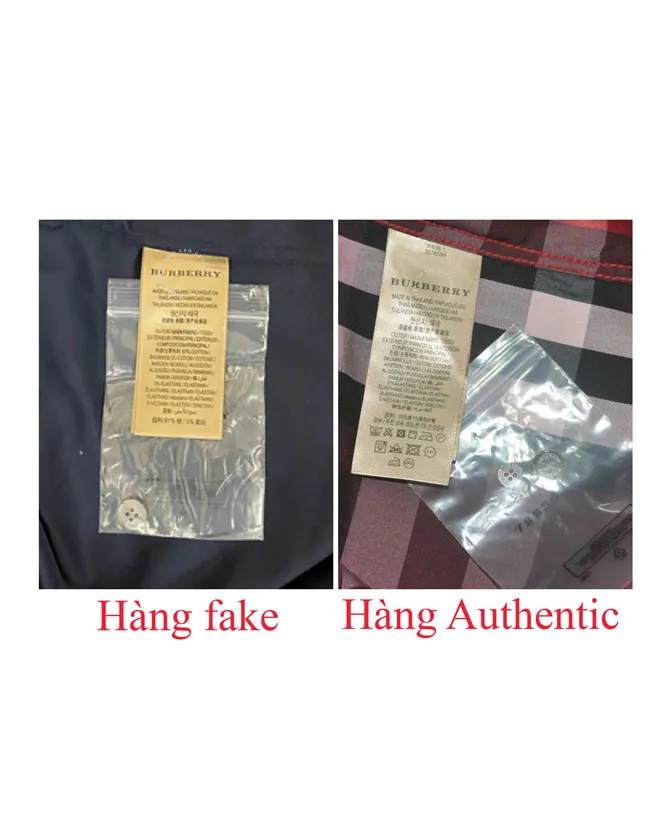Cách Phân Biệt Áo Sơ Mi Burberry qua phần tem bên sườn áo